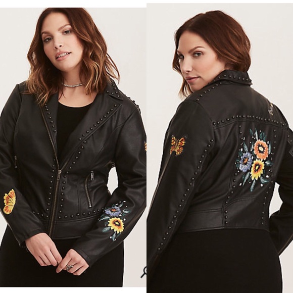 torrid Jackets & Blazers - Studded and Embroidered moto jacket